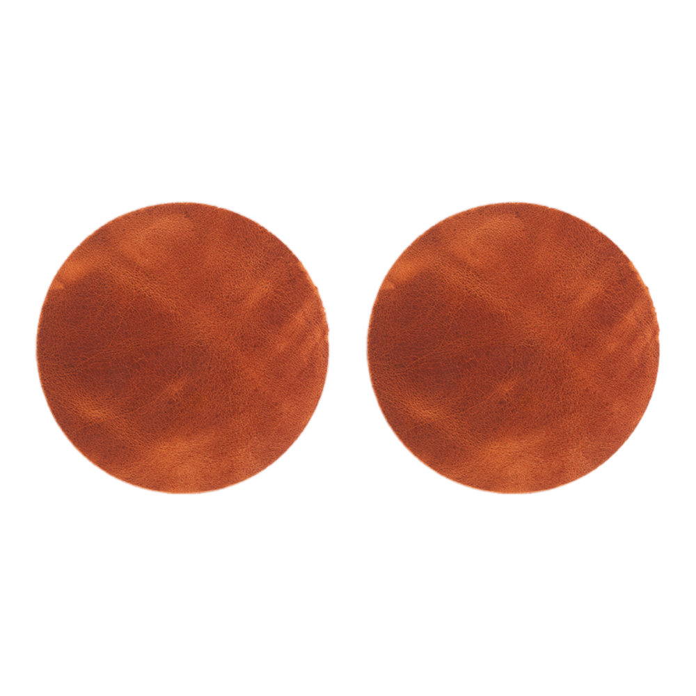 Kahverengi Yuvarlak Hakiki Deri Bardak Altlığı 4’lü set